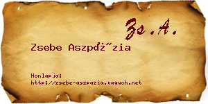 Zsebe Aszpázia névjegykártya
